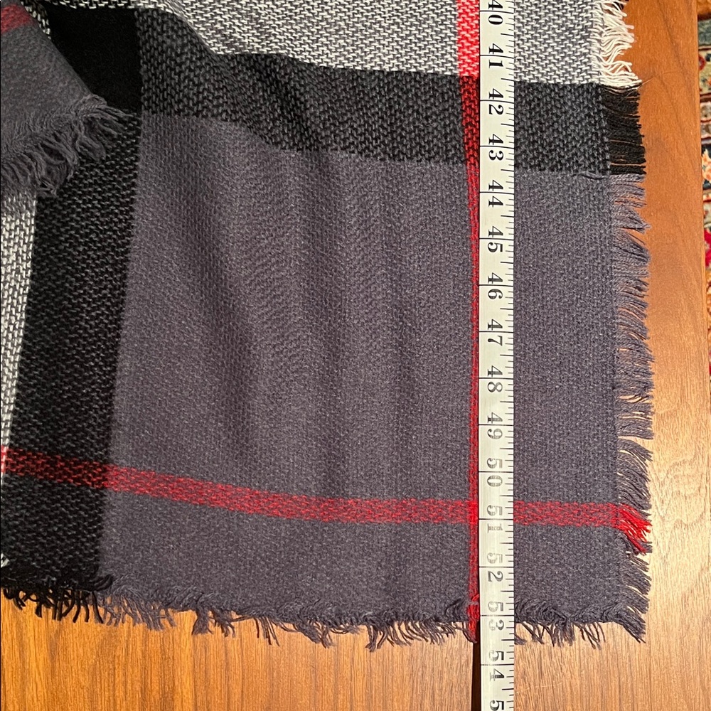 Joy Susan Scarf Wrap Shawl Cozy Throw-Gray, Red, Black and White - Picture 7 of 8